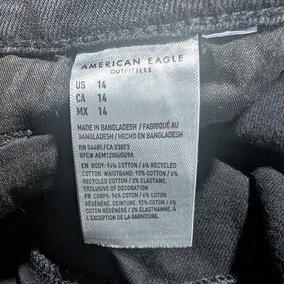 NWT AE | Asymmetrical Waist Distressed Denim Mom Short in Black - Picture 12 of 15